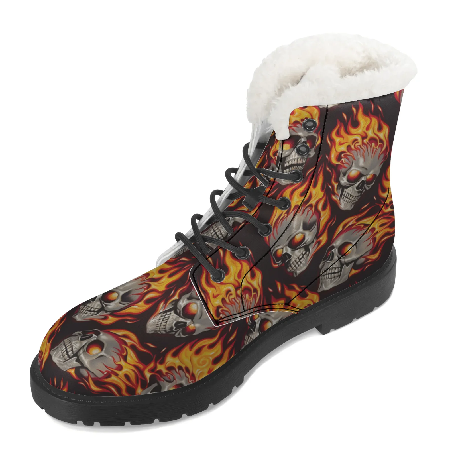 Fire Skull Patterns Snow Boots - Men Shoes Eu To Us Size recensie en prijs