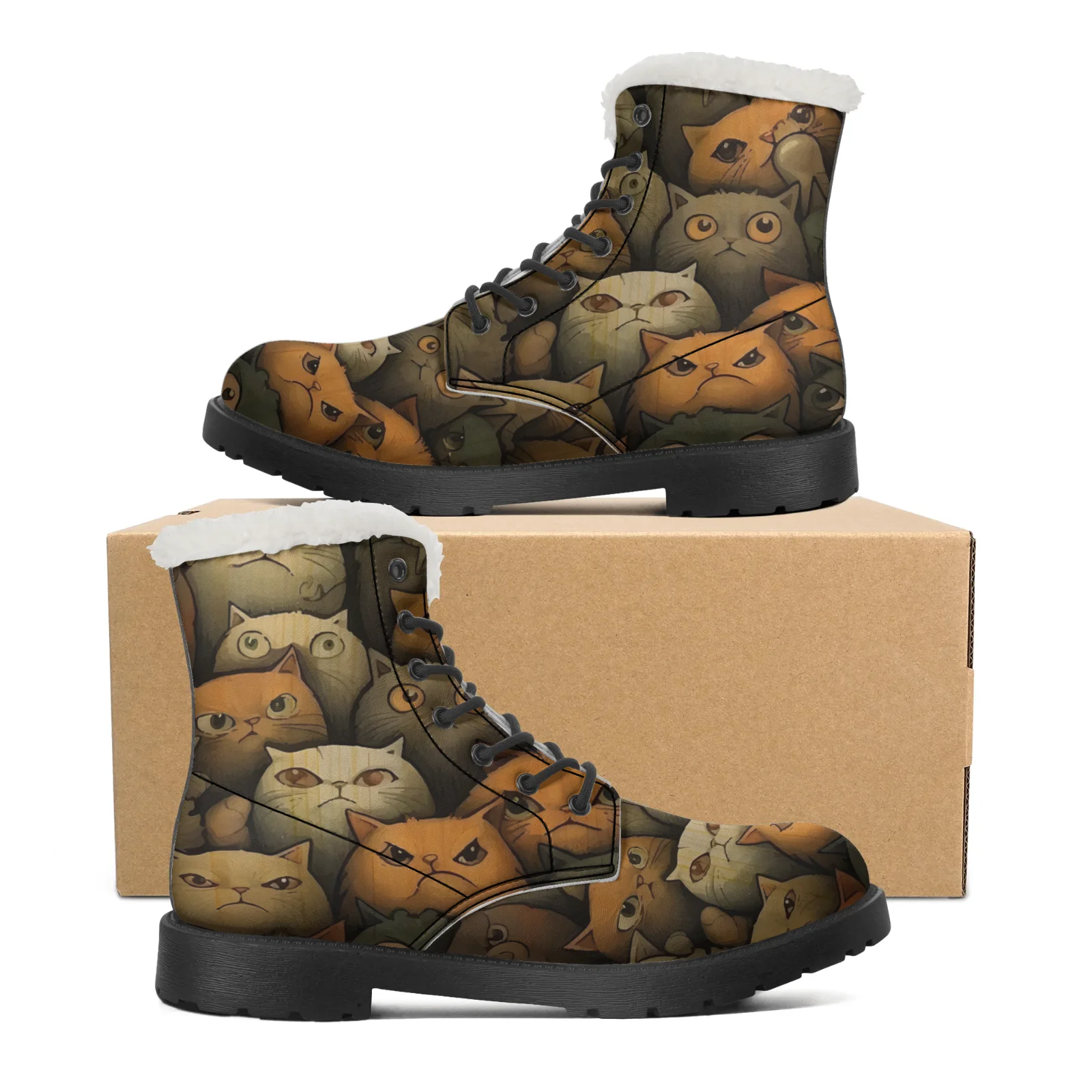 Cute Cats Prints Plush Snow Bo - Men Shoes Eu To Us Size recensie en prijs