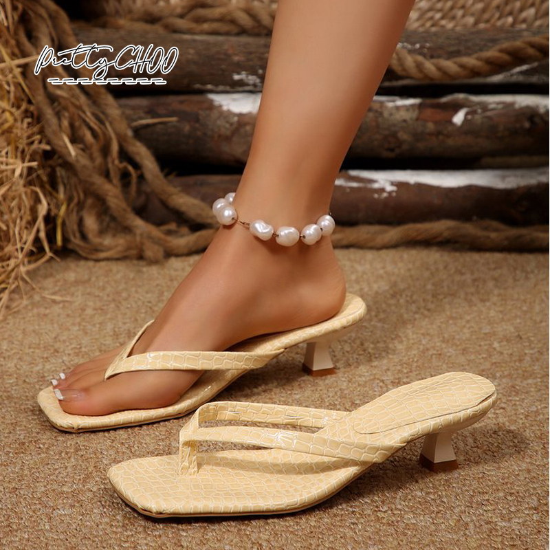 Crocodile Print Kitten Heel Fl - Men Shoes On recensie en prijs